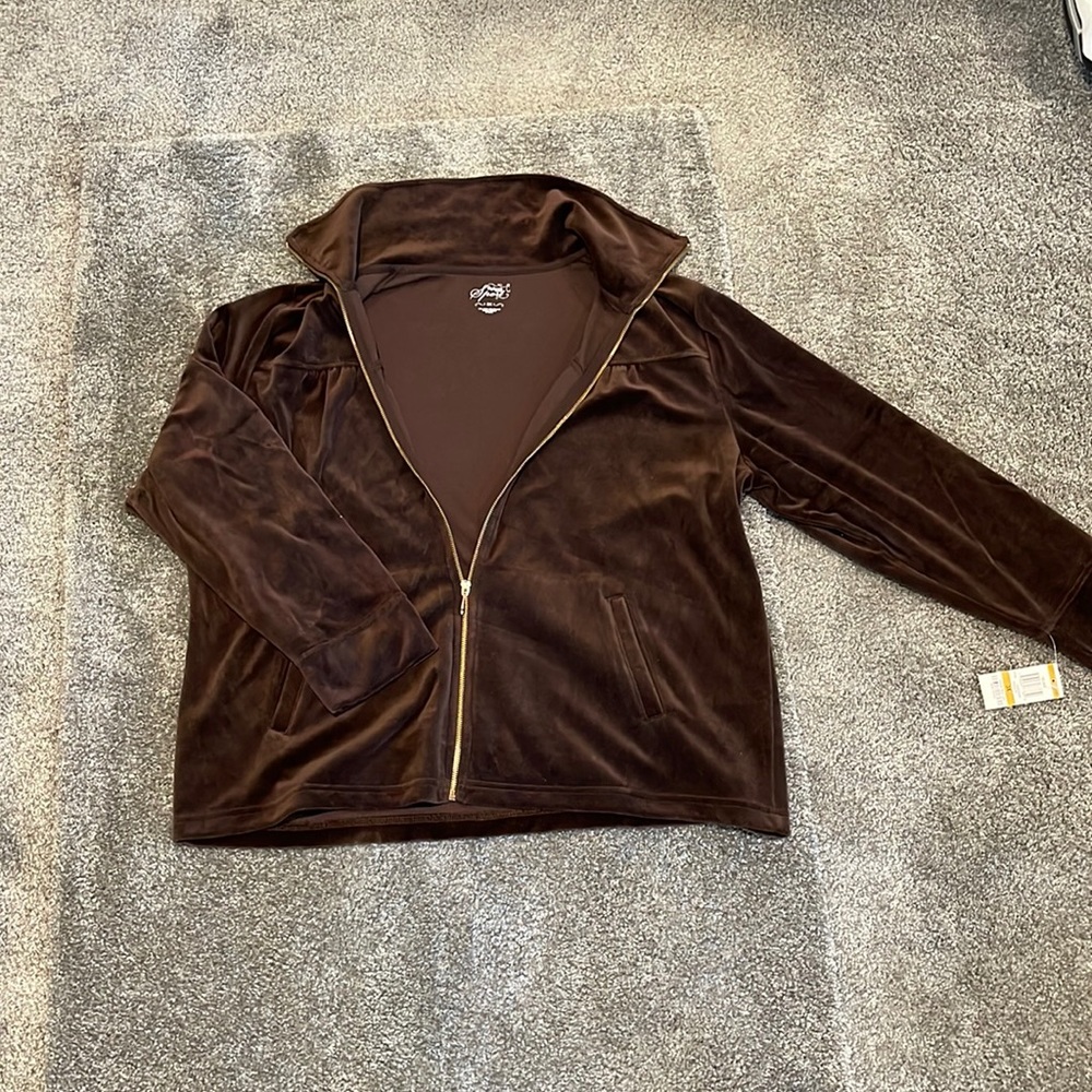 Velour womens jacket. Style & Co. Sport. Size 3x.